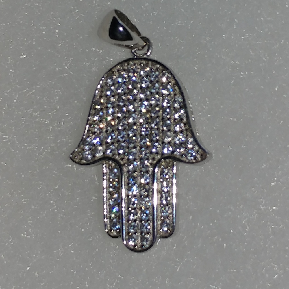 Sterling Silver Hamsa " Good luck Hand" Pendant